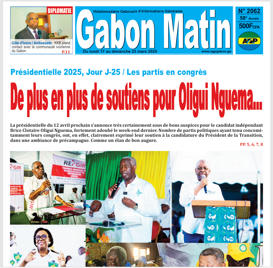 De plus en plus de soutiens pour Olgiui Nguema....